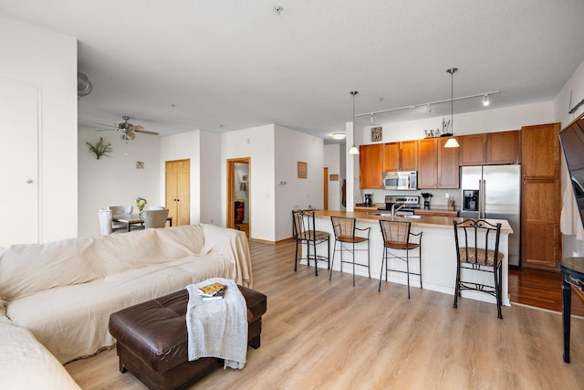 4525 Park Commons Dr Unit 221, Saint Louis Park, MN 55416 - living area with ceiling fan and light wood-type flooring