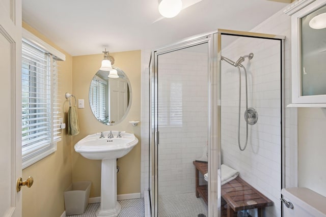 5150 Meadville St, Greenwood, MN 55331 - bathroom featuring a shower stall and toilet
