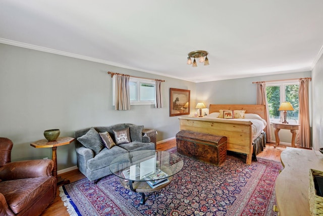 5150 Meadville St, Greenwood, MN 55331 - bedroom featuring crown molding and light wood-style flooring