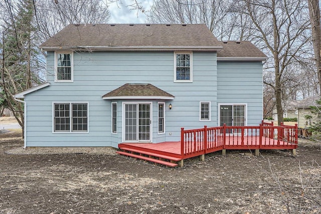 5298 Park Dr, Savage, MN 55378 - back of property featuring a wooden deck and roof with shingles