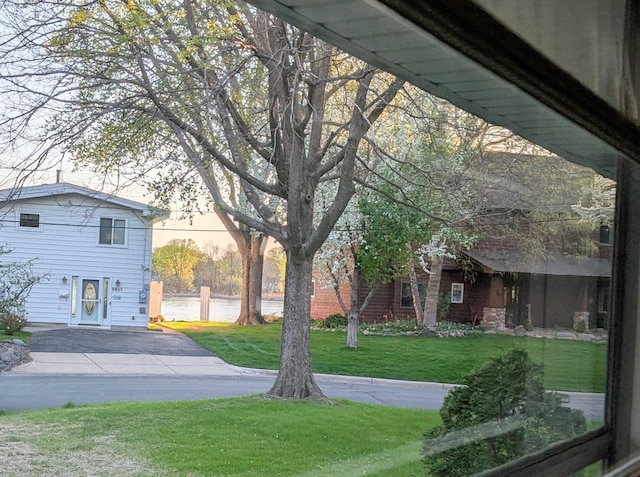 view of grassy yard featuring a patio area