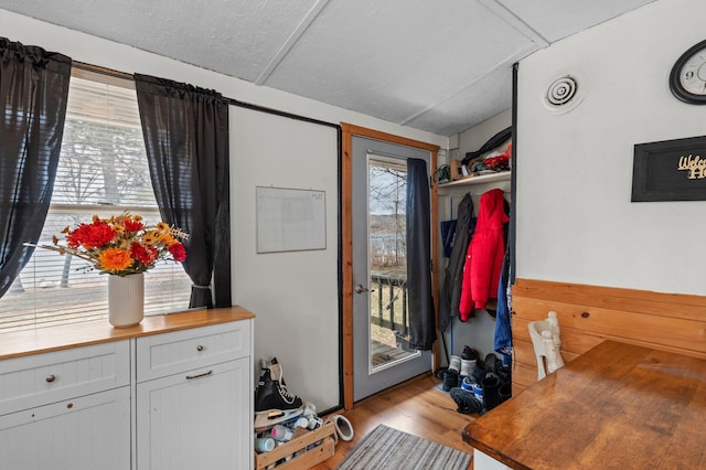 doorway to outside featuring wood finished floors and plenty of natural light