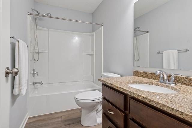 8949 Village Loop, Chanhassen, MN 55317 - full bath with wood finished floors, toilet, shower / washtub combination, and vanity