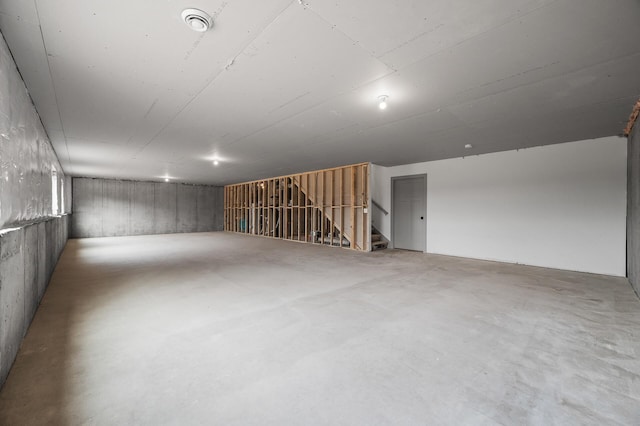 basement with stairs