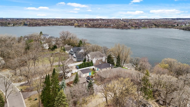 bird's eye view with a water view and a residential view