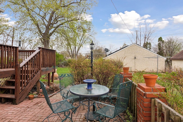 view of patio featuring a wooden deck