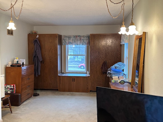1213 Minnesota Ave, Detroit Lakes, MN 56501 - bedroom with light carpet and a textured ceiling