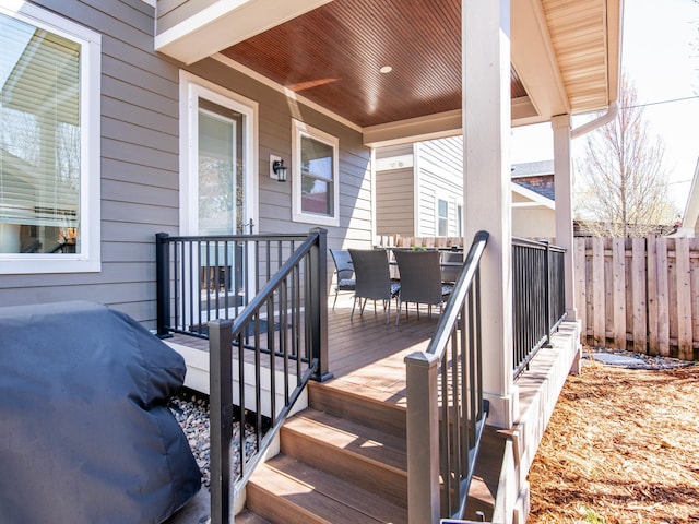 2728 Chowen Ave S, Minneapolis, MN 55416 - wooden terrace featuring fence and outdoor dining area