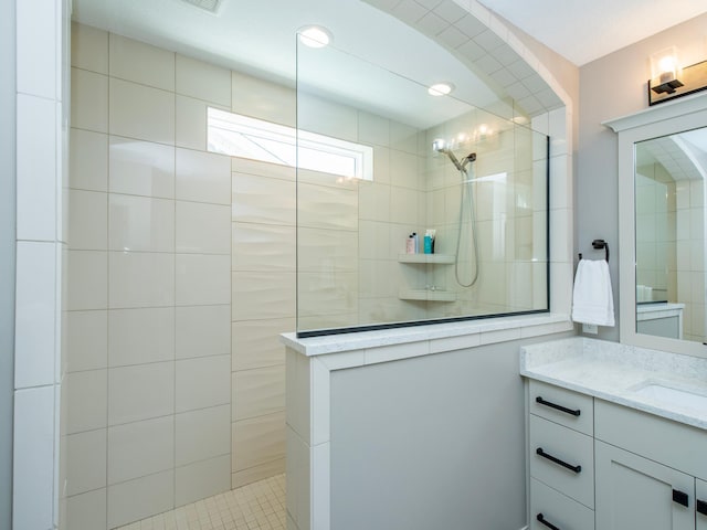 2728 Chowen Ave S, Minneapolis, MN 55416 - bathroom featuring vanity and walk in shower