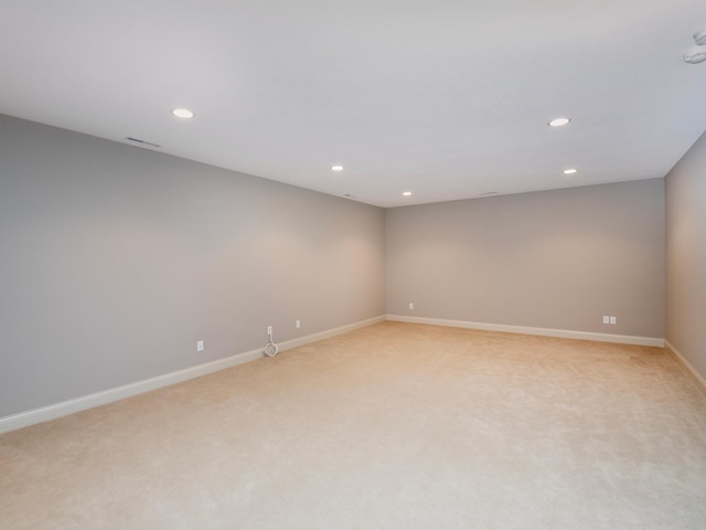 2728 Chowen Ave S, Minneapolis, MN 55416 - empty room featuring baseboards, light carpet, recessed lighting, and visible vents