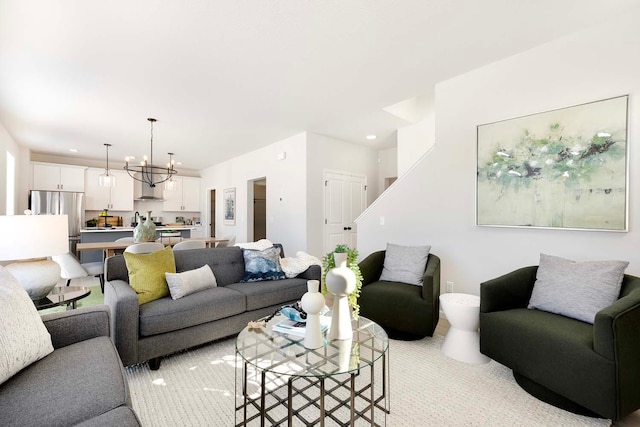 11525 202nd St W, Lakeville, MN 55044 - living area with recessed lighting, carpet floors, and a chandelier