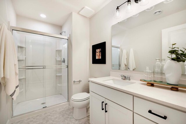 11525 202nd St W, Lakeville, MN 55044 - full bathroom with vanity, a shower stall, and toilet