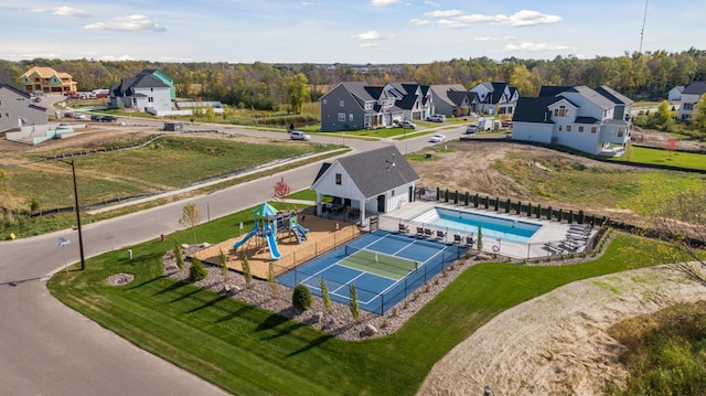 bird's eye view featuring a residential view