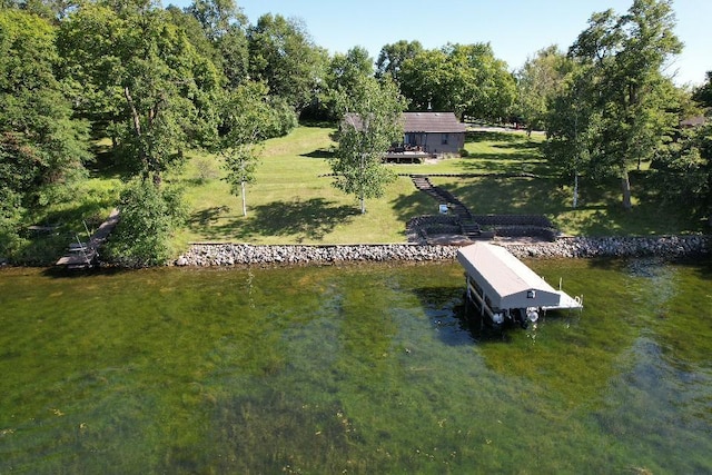616 Lake Cowdry Rd NW, Alexandria, MN 56308 - dock with a water view and a yard