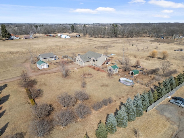 bird's eye view featuring a rural view