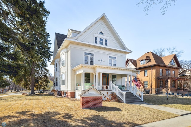 view of front of property with covered porch