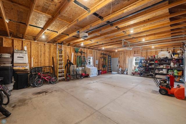 garage featuring a garage door opener