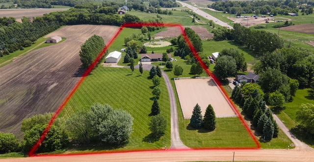 27901 Teale Ave, New Prague, MN 56071 - overview of rural landscape with abundant farmland and property boundaries highlighted
