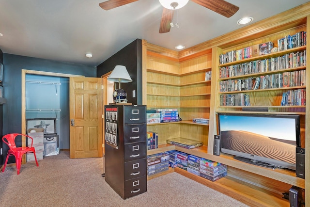 6875 148th Ln NW, Ramsey, MN 55303 - carpeted office featuring a ceiling fan and recessed lighting
