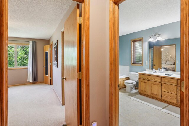 6875 148th Ln NW, Ramsey, MN 55303 - corridor featuring a textured ceiling, a sink, and light floors