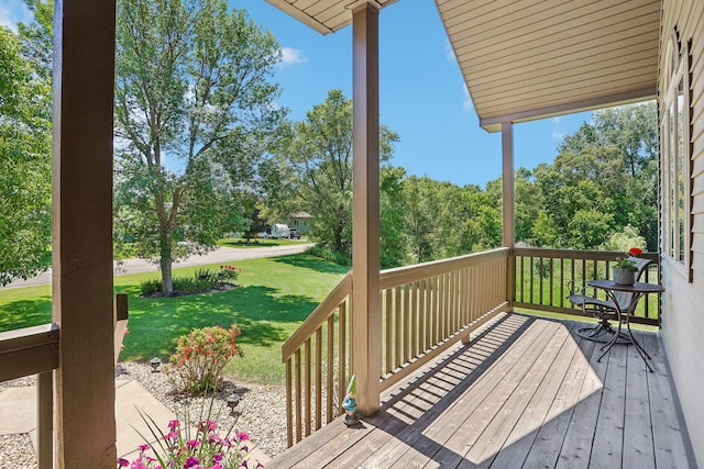 6875 148th Ln NW, Ramsey, MN 55303 - wooden terrace featuring a yard