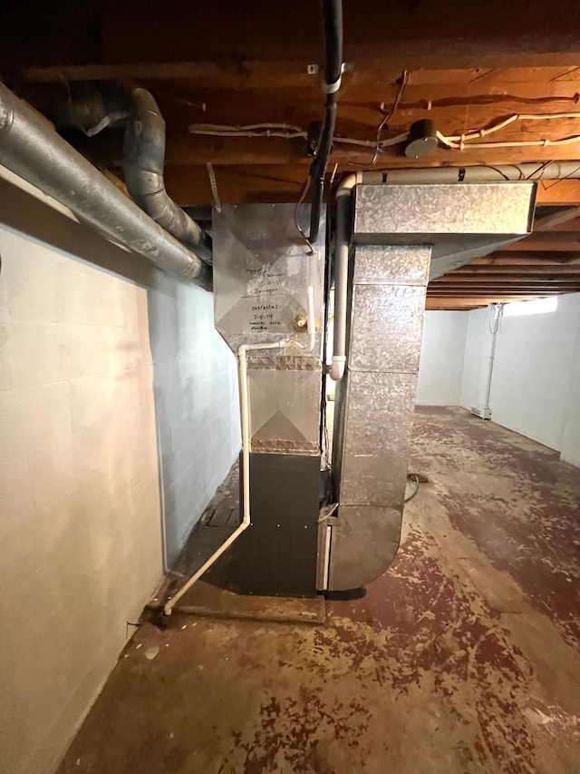 view of unfinished below grade area