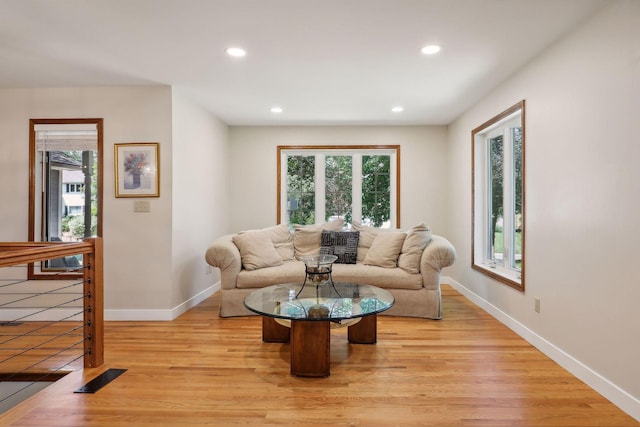 17180 Jordan Ct, Lakeville, MN 55044 - living room with recessed lighting, baseboards, and light wood-style flooring