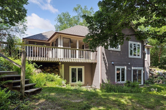 17180 Jordan Ct, Lakeville, MN 55044 - rear view of property with stairs and roof with shingles