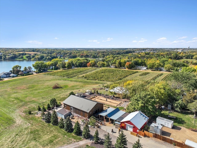 overview of rural landscape featuring a nearby body of water