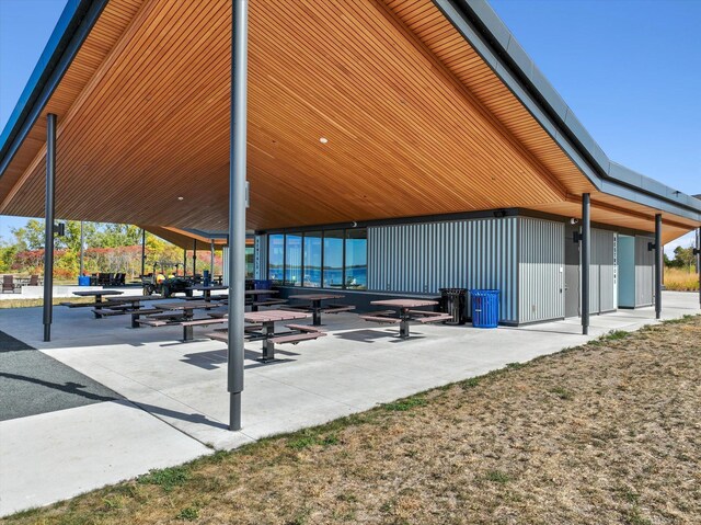 view of property's community with a patio