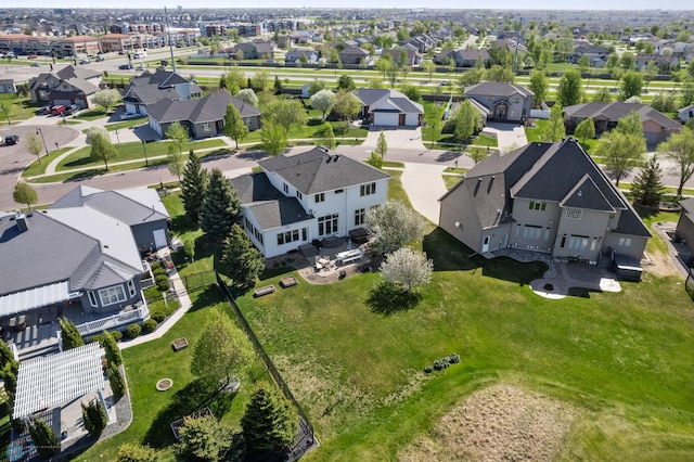 aerial view of residential area