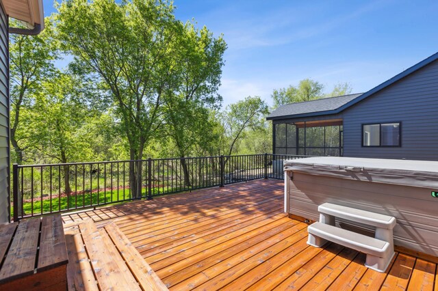3344 26th Ave S, Saint Cloud, MN 56301 - deck featuring a hot tub