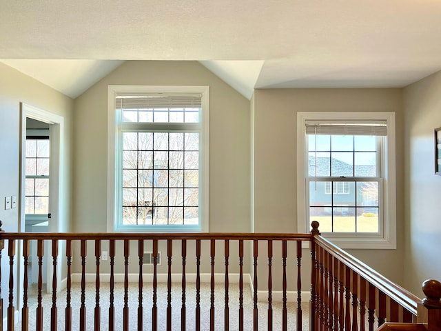 2543 Sunny Meadow Ln, Red Wing, MN 55066 - corridor featuring vaulted ceiling and carpet