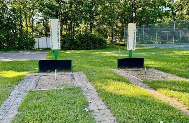 view of yard featuring fence