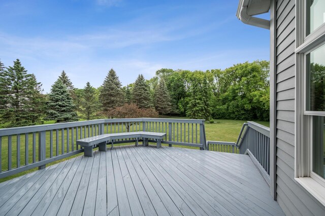 1159 Orwell Ave N, West Lakeland Twp, MN 55082 - wooden deck with a lawn