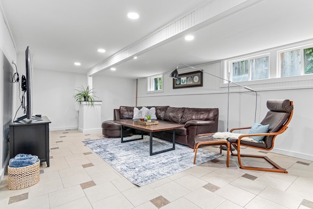 1597 James Ave, Saint Paul, MN 55105 - living area with baseboards and recessed lighting