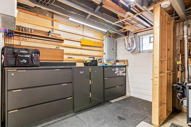 1597 James Ave, Saint Paul, MN 55105 - basement with electric panel and concrete block wall