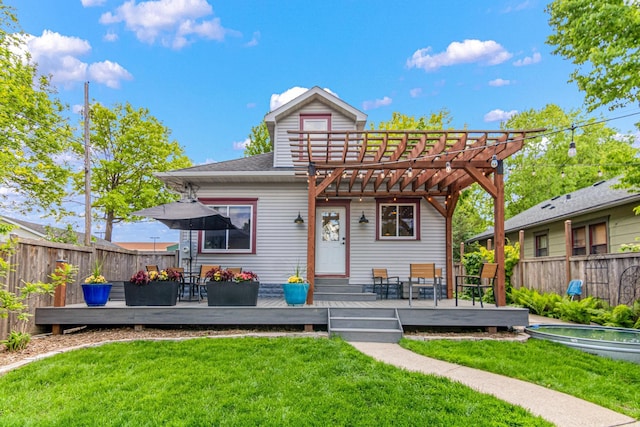 1597 James Ave, Saint Paul, MN 55105 - back of property featuring a pergola and a deck