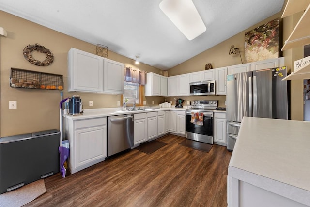 kitchen featuring white cabinetry, light countertops, and stainless steel appliances
