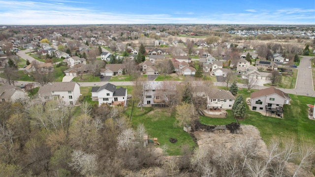 aerial view with a residential view