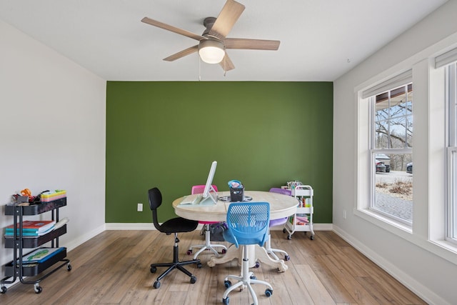 18837 Ogden St NW, Elk River, MN 55330 - office space featuring baseboards, wood finished floors, and ceiling fan
