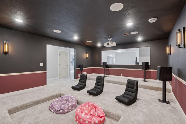 18837 Ogden St NW, Elk River, MN 55330 - carpeted cinema featuring recessed lighting, baseboards, and a textured ceiling