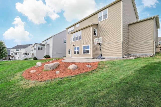 15485 Jersey Ave S, Savage, MN 55378 - back of property with a residential view, a lawn, and a wall mounted air conditioner