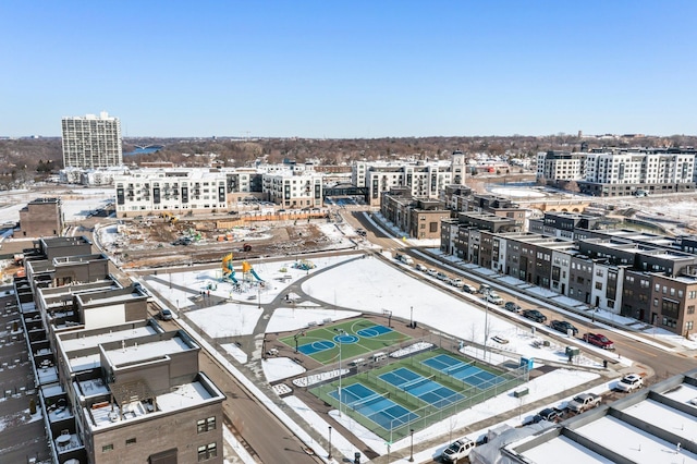 aerial view with a view of city