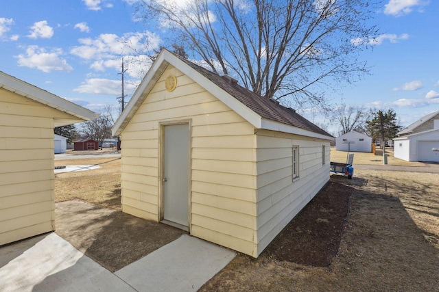 view of shed