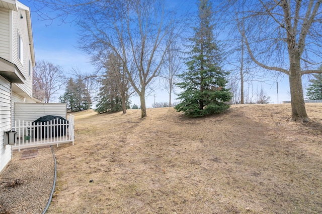 view of yard with fence