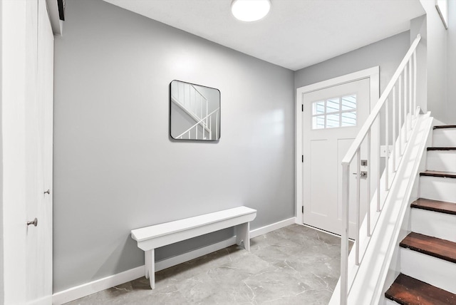 7986 Lad Pkwy, Brooklyn Park, MN 55443 - entrance foyer with stairway and baseboards