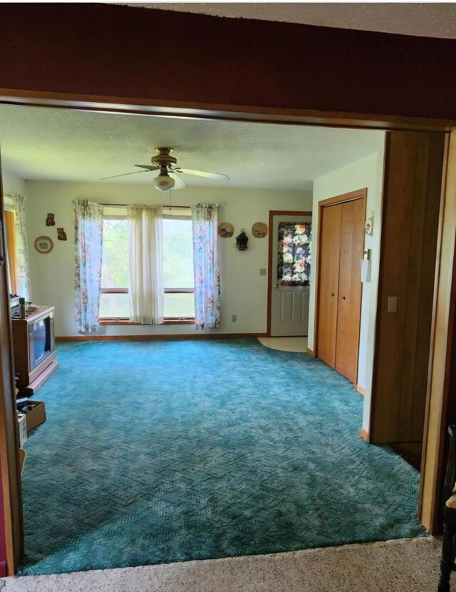 42491 432nd Ln, Aitkin, MN 56431 - carpeted spare room with baseboards, a textured ceiling, and a ceiling fan