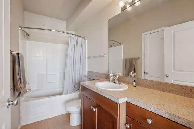 13560 Technology Dr Unit 1210, Eden Prairie, MN 55344 - full bathroom featuring vanity, shower / bathtub combination with curtain, and wood finished floors
