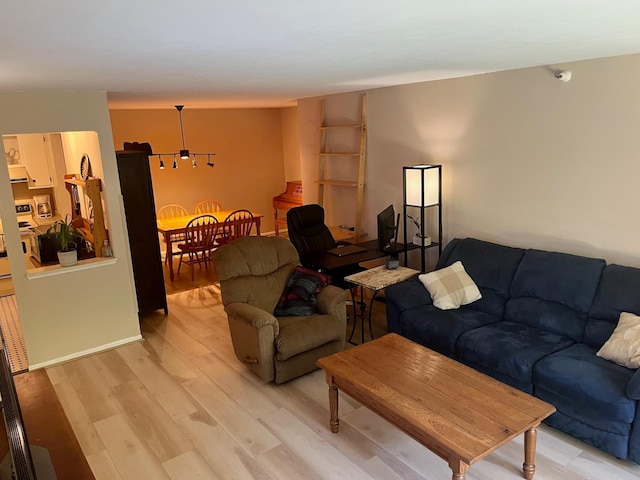 living area with light wood-style flooring